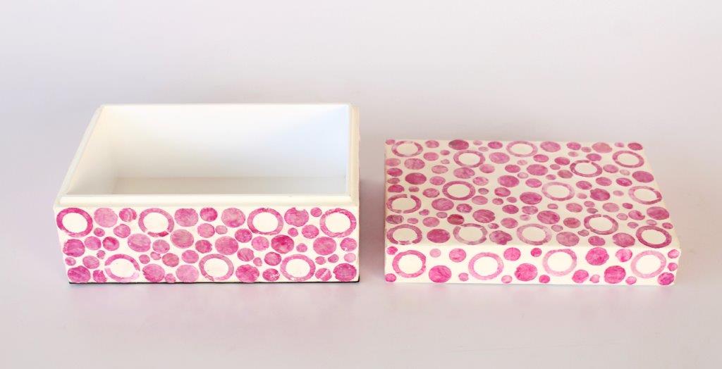 Pink Circle Capiz Box